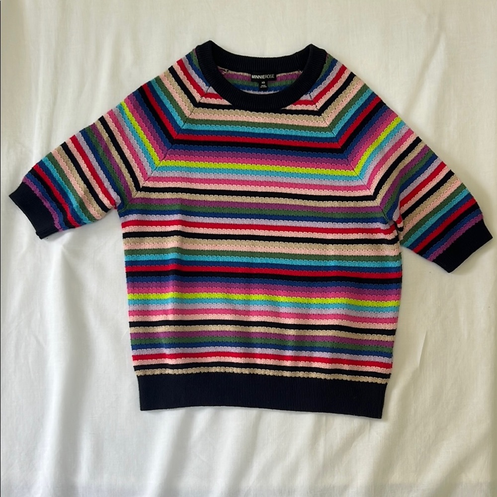 Minnie Rose Striped Sweater. Size XS